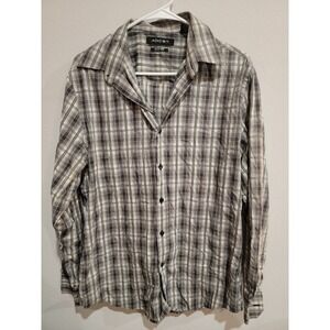 Axist button down Slim Fit‎ plaid Long sleeve Button Down shirt Men's L